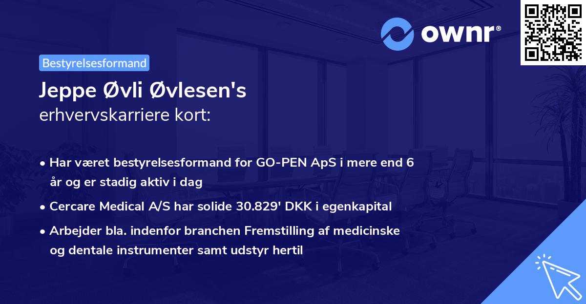 Jeppe Øvli Øvlesen's erhvervskarriere kort