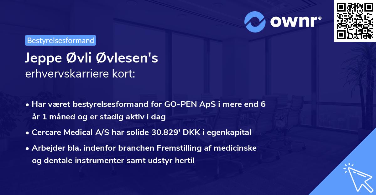 Jeppe Øvli Øvlesen's erhvervskarriere kort