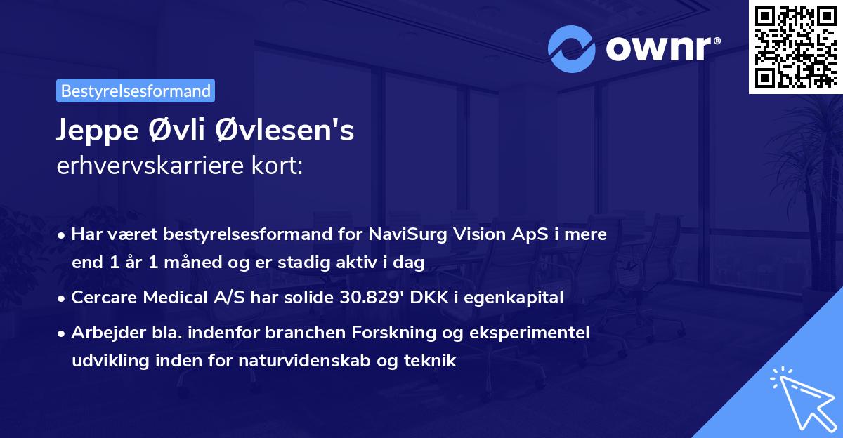 Jeppe Øvli Øvlesen's erhvervskarriere kort