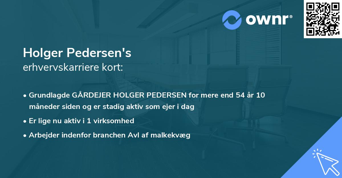Holger Pedersen's erhvervskarriere kort