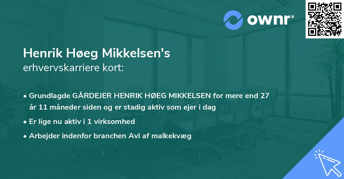 Henrik Høeg Mikkelsen's erhvervskarriere kort
