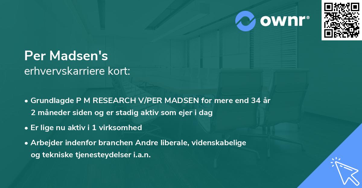 Per Madsen's erhvervskarriere kort