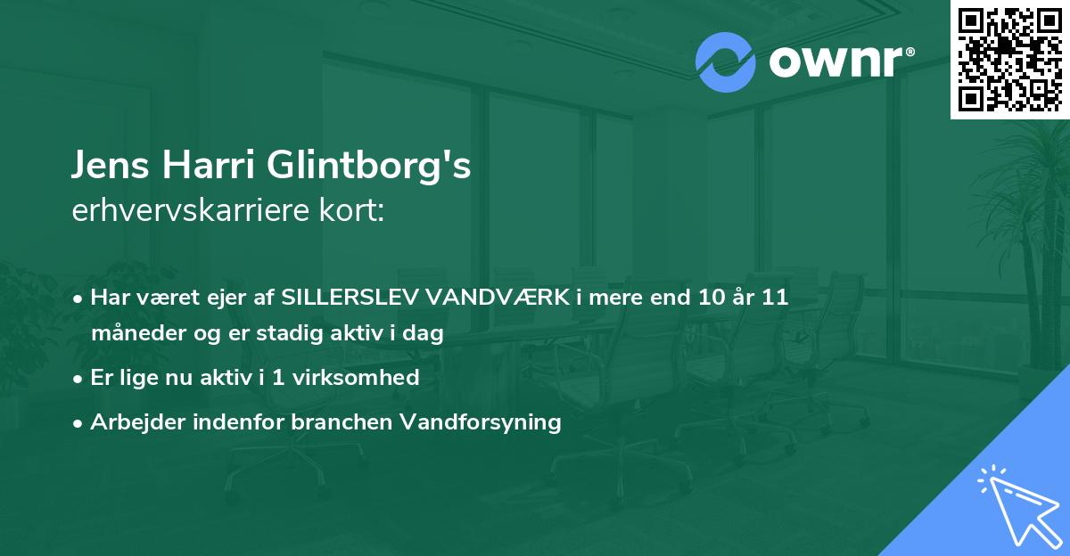 Jens Harri Glintborg's erhvervskarriere kort
