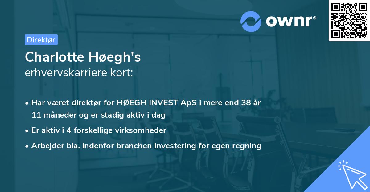 Charlotte Høegh's erhvervskarriere kort