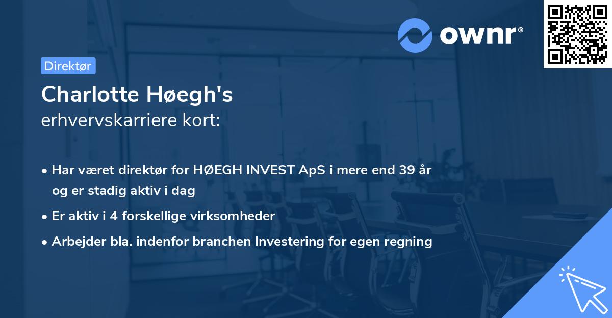 Charlotte Høegh's erhvervskarriere kort