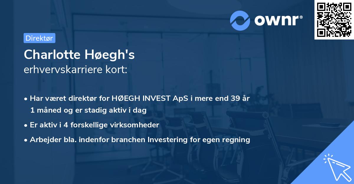 Charlotte Høegh's erhvervskarriere kort