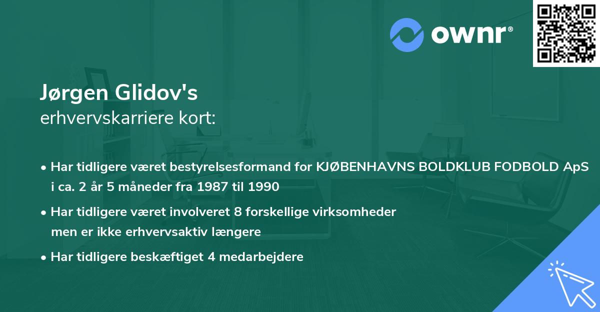 Jørgen Glidov's erhvervskarriere kort
