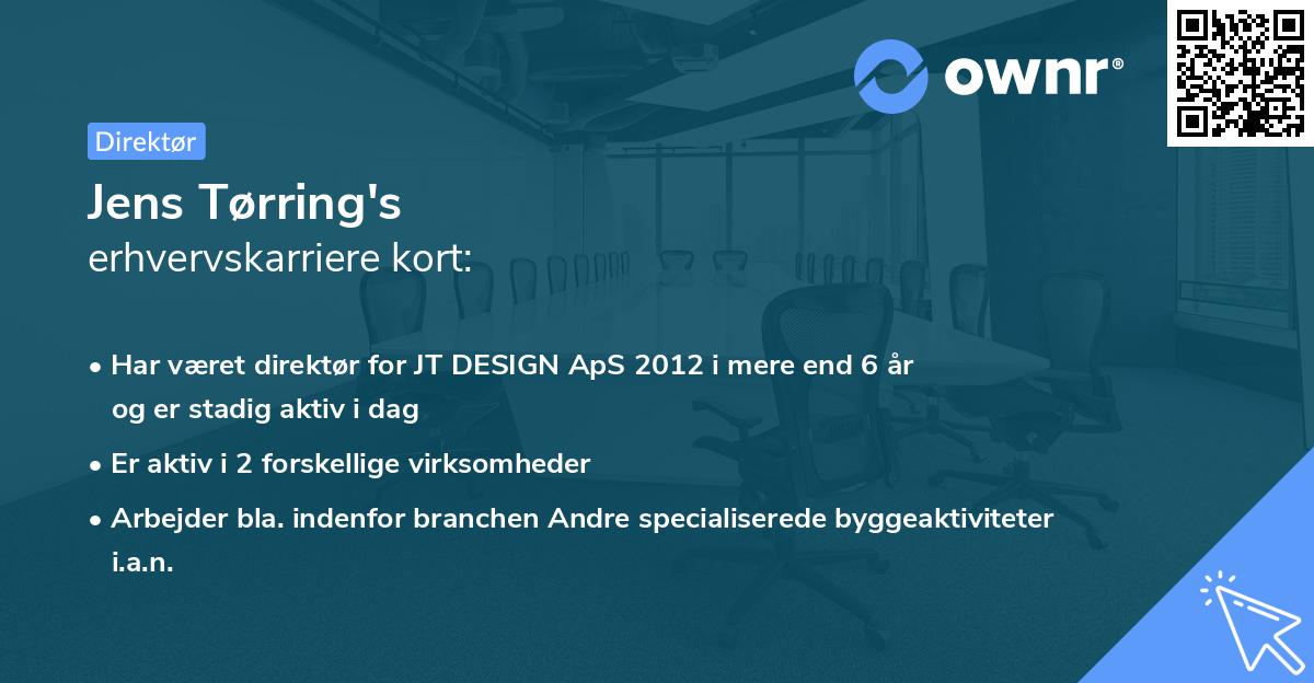 Jens Tørring's erhvervskarriere kort