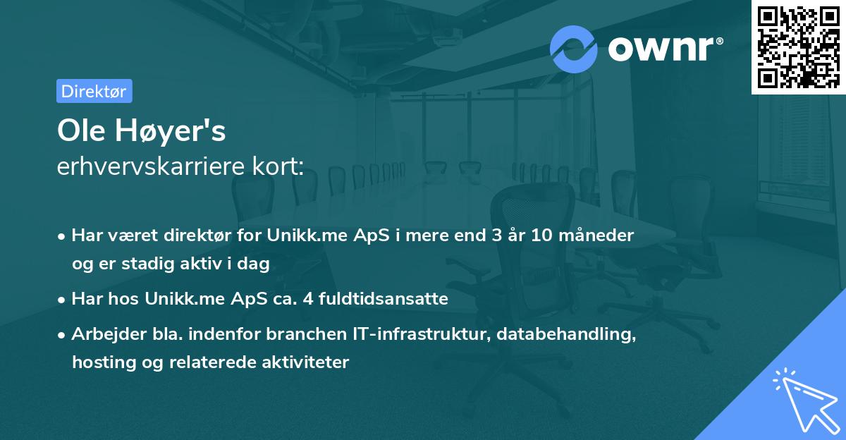 Ole Høyer's erhvervskarriere kort