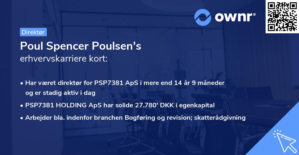 Poul Spencer Poulsen's erhvervskarriere kort