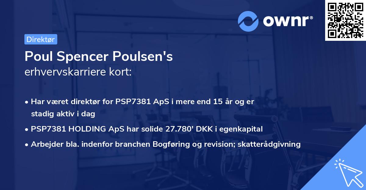 Poul Spencer Poulsen's erhvervskarriere kort
