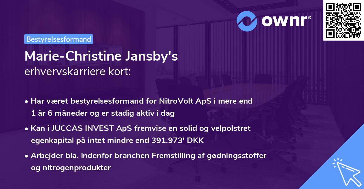 Marie-Christine Jansby's erhvervskarriere kort