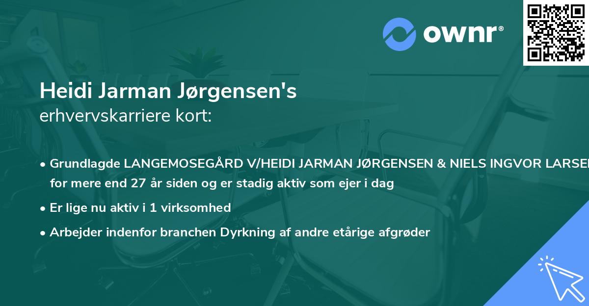 Heidi Jarman Jørgensen's erhvervskarriere kort