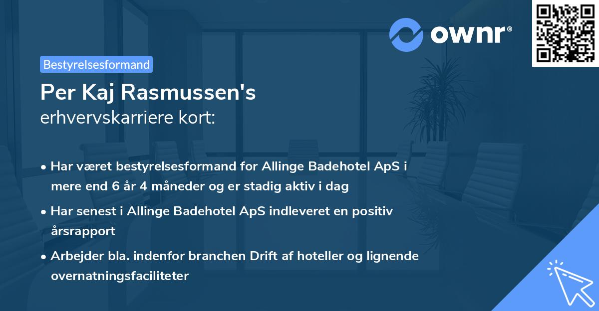 Per Kaj Rasmussen's erhvervskarriere kort