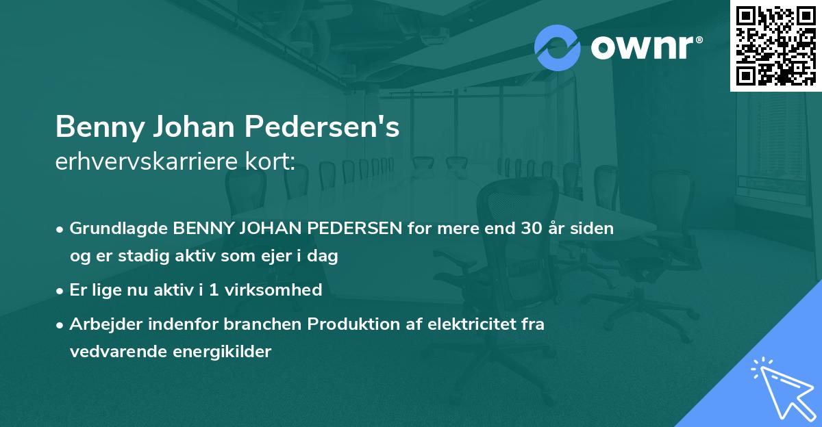 Benny Johan Pedersen's erhvervskarriere kort
