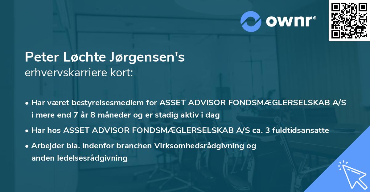 Peter Løchte Jørgensen's erhvervskarriere kort