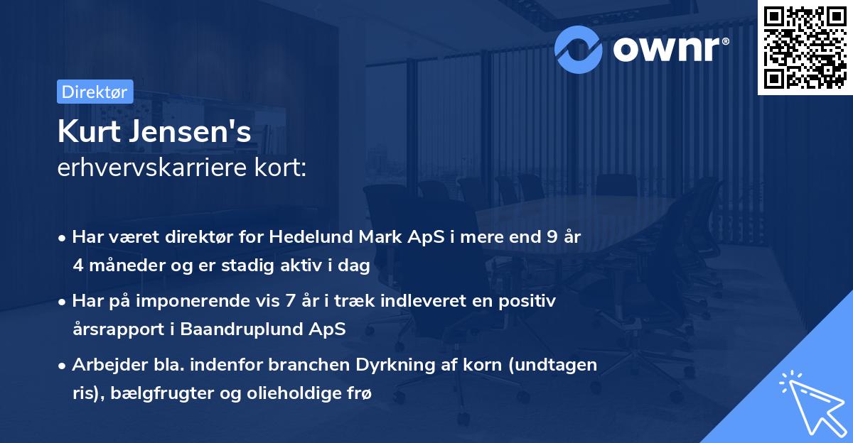 Kurt Jensen's erhvervskarriere kort