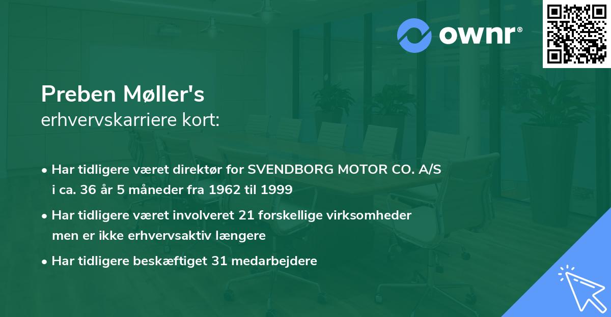 Preben Møller's erhvervskarriere kort