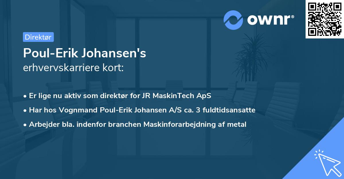 Poul-Erik Johansen's erhvervskarriere kort