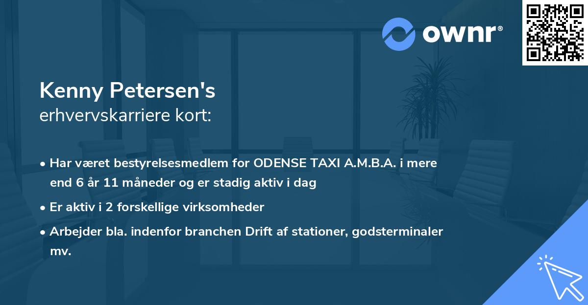 Kenny Petersen's erhvervskarriere kort