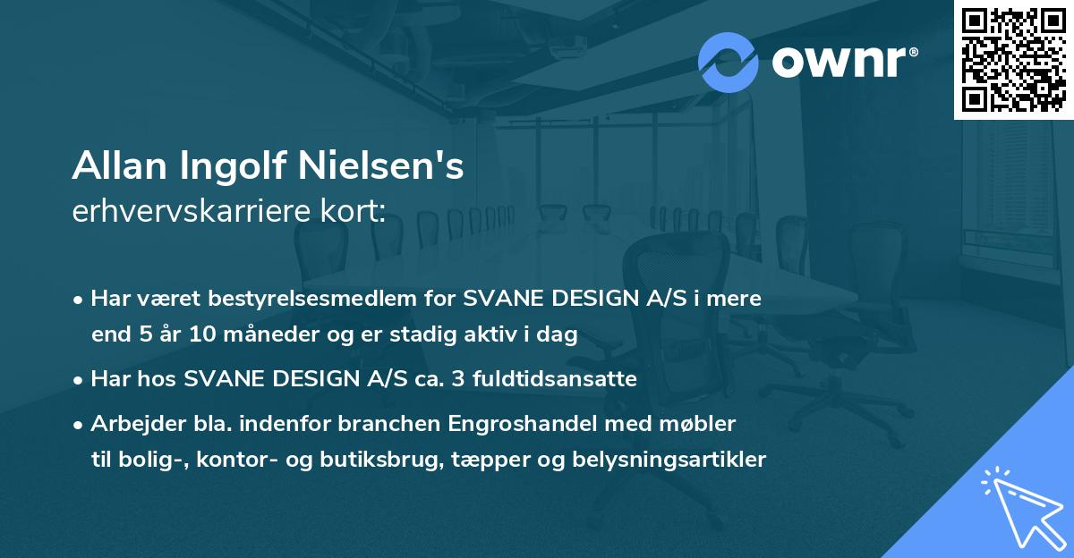 Allan Ingolf Nielsen's erhvervskarriere kort