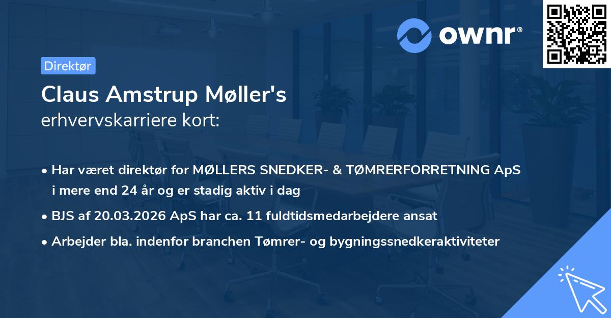 Claus Amstrup Møller's erhvervskarriere kort