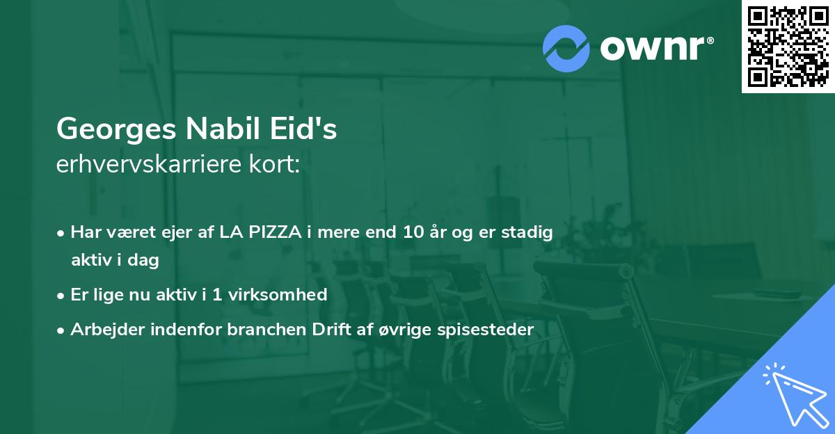 Georges Nabil Eid's erhvervskarriere kort