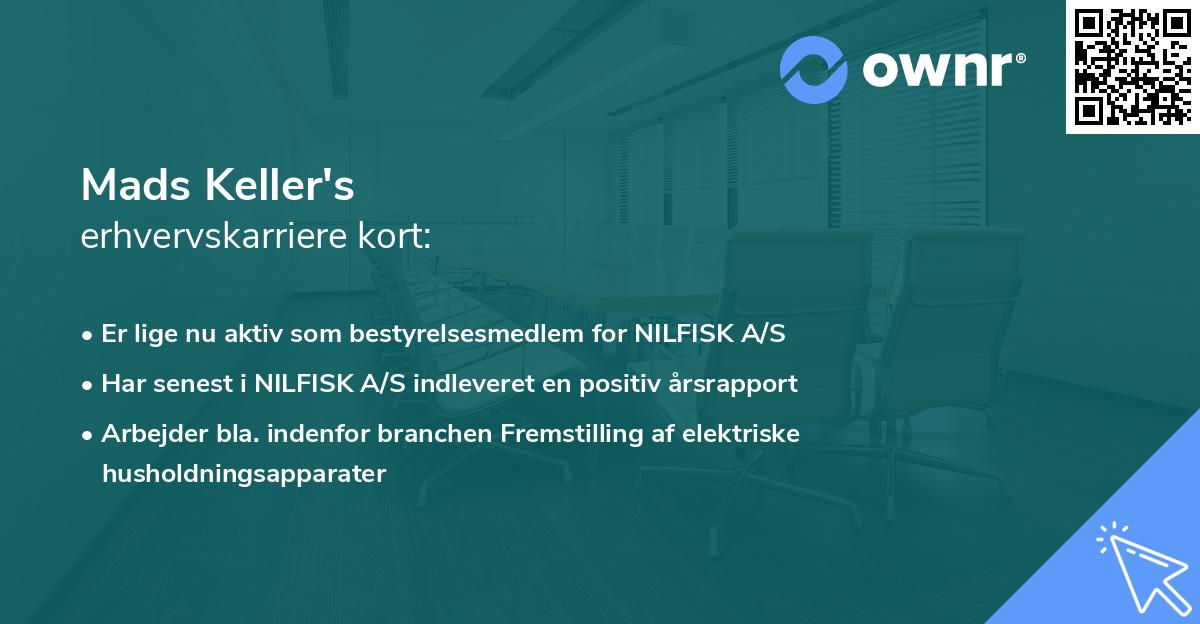 Mads Keller's erhvervskarriere kort