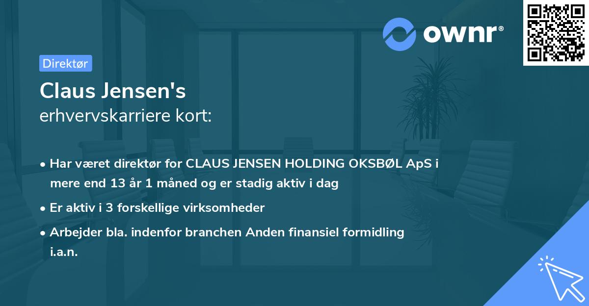 Claus Jensen's erhvervskarriere kort