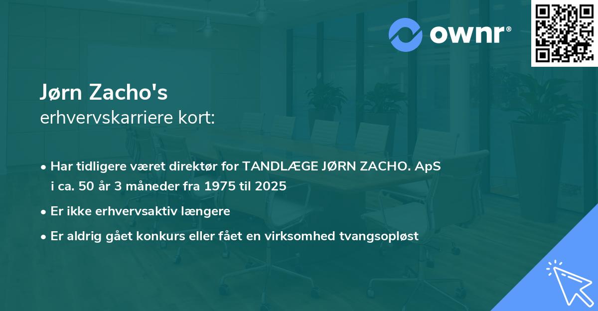 Jørn Zacho's erhvervskarriere kort