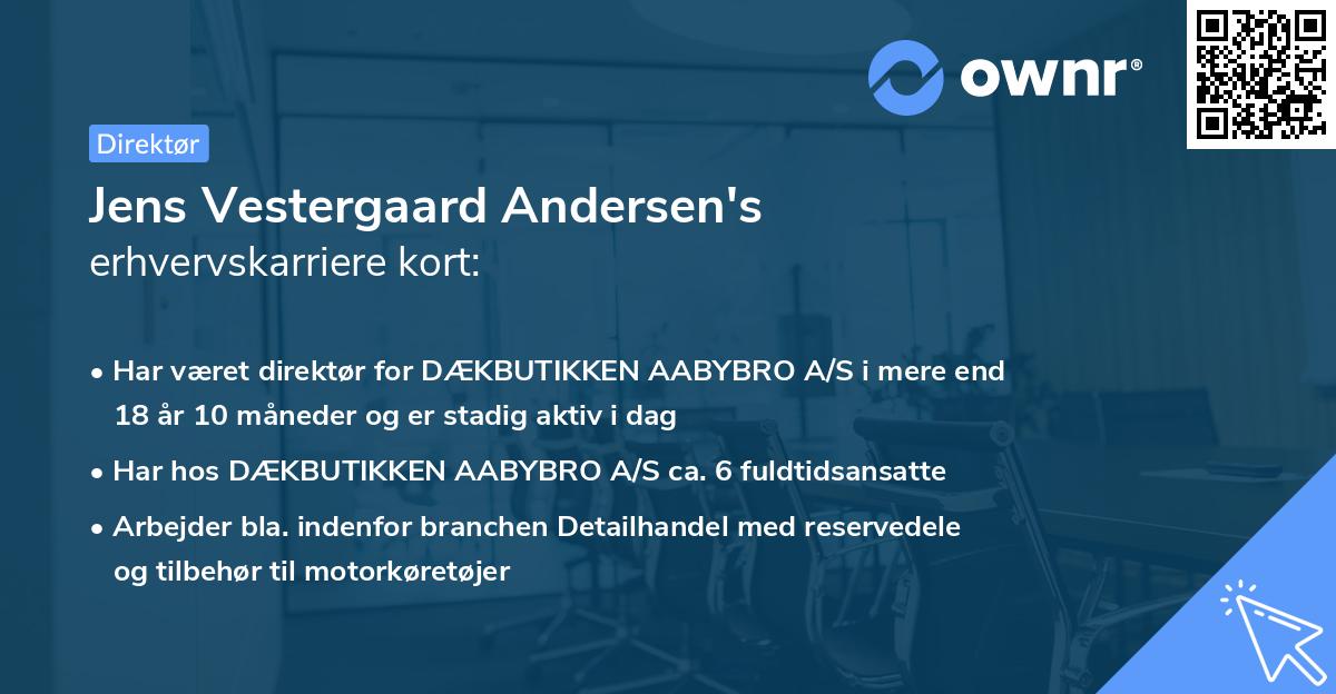Jens Vestergaard Andersen's erhvervskarriere kort