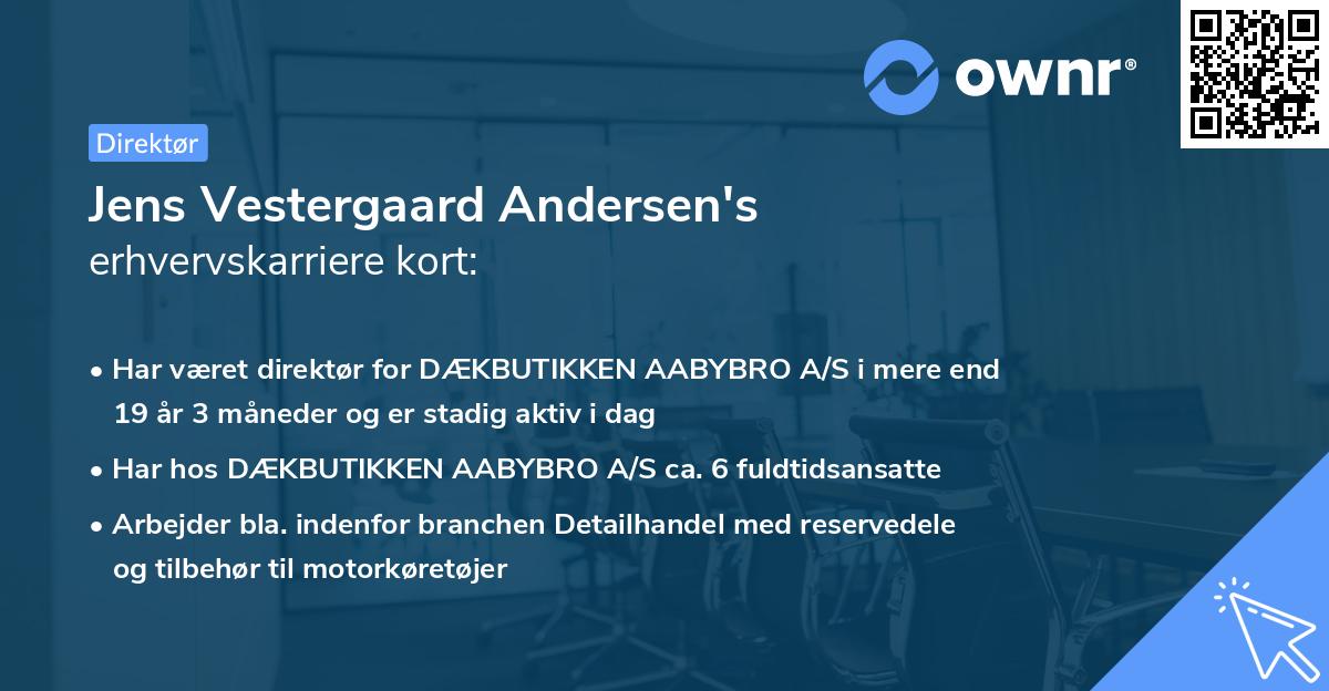 Jens Vestergaard Andersen's erhvervskarriere kort