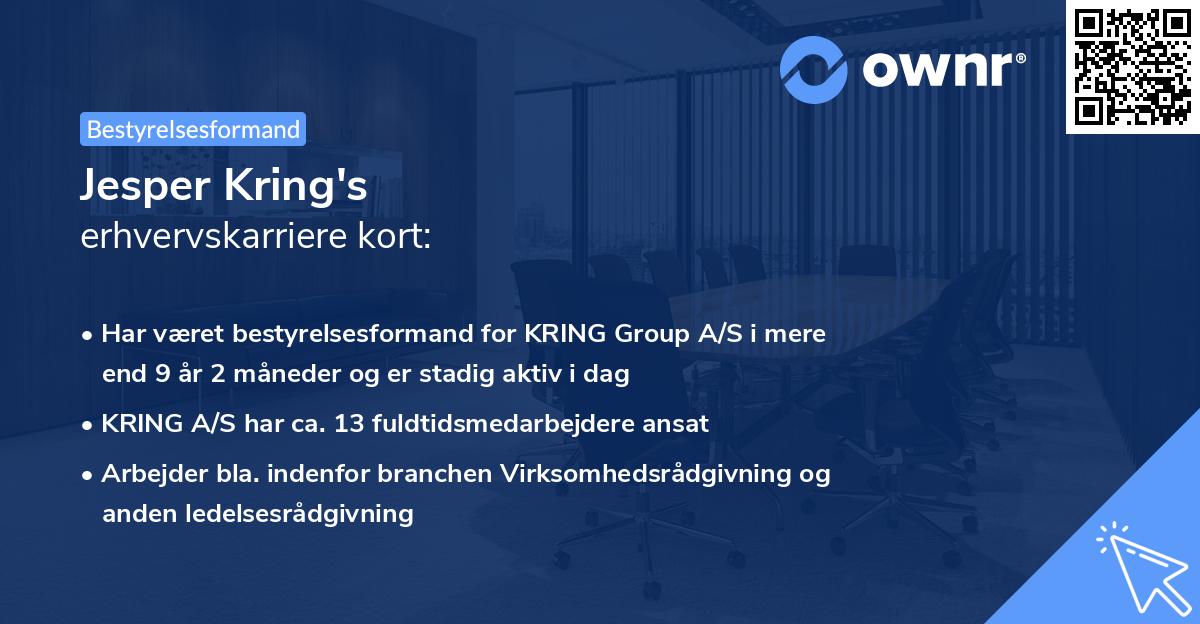 Jesper Kring's erhvervskarriere kort