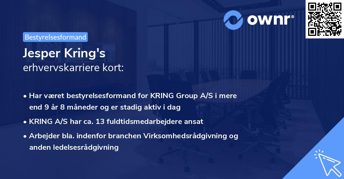 Jesper Kring's erhvervskarriere kort