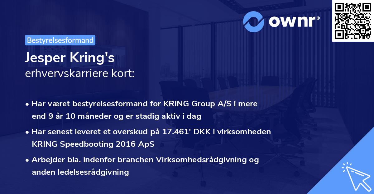 Jesper Kring's erhvervskarriere kort