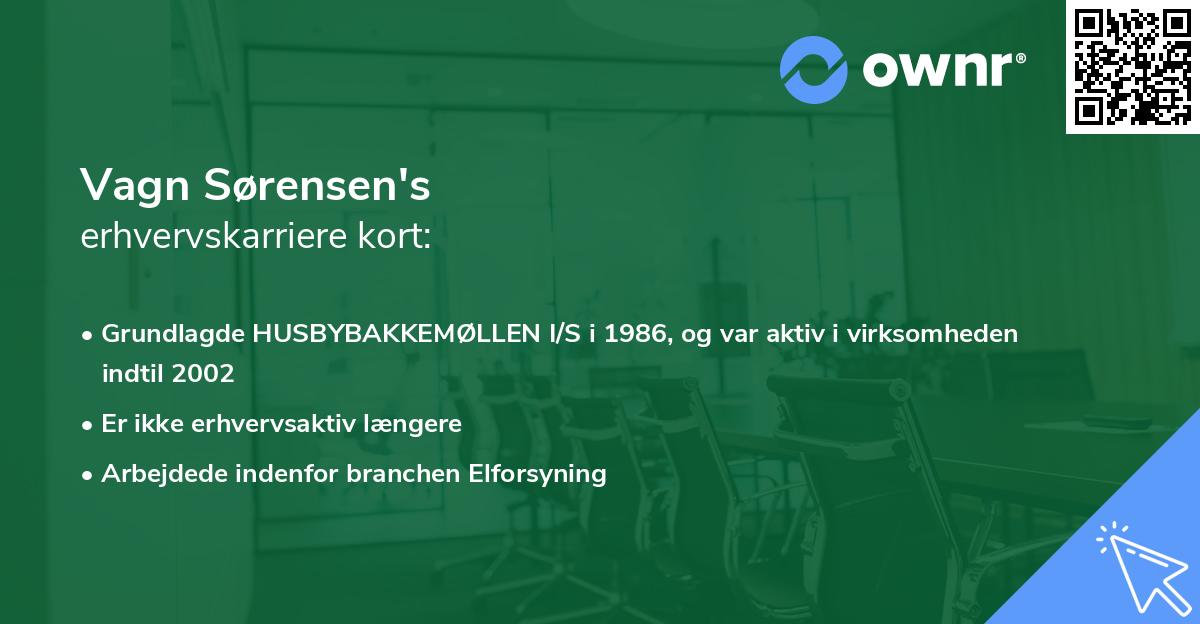 Vagn Sørensen's erhvervskarriere kort