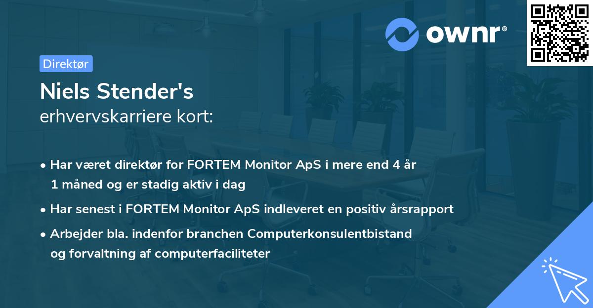 Niels Stender's erhvervskarriere kort