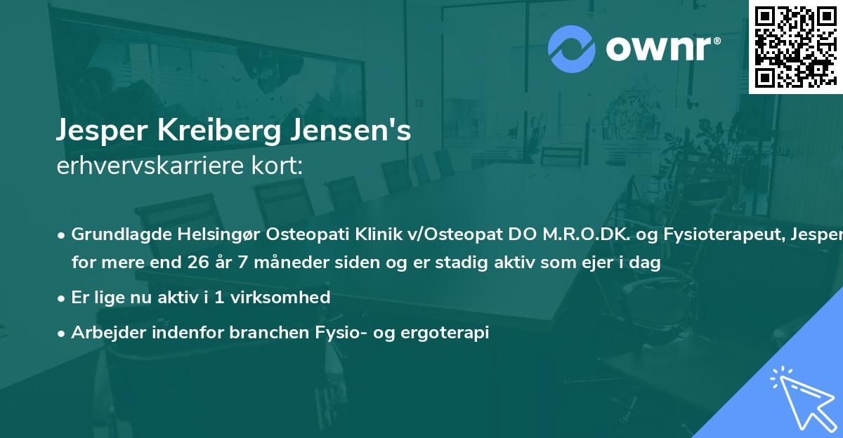 Jesper Kreiberg Jensen's erhvervskarriere kort