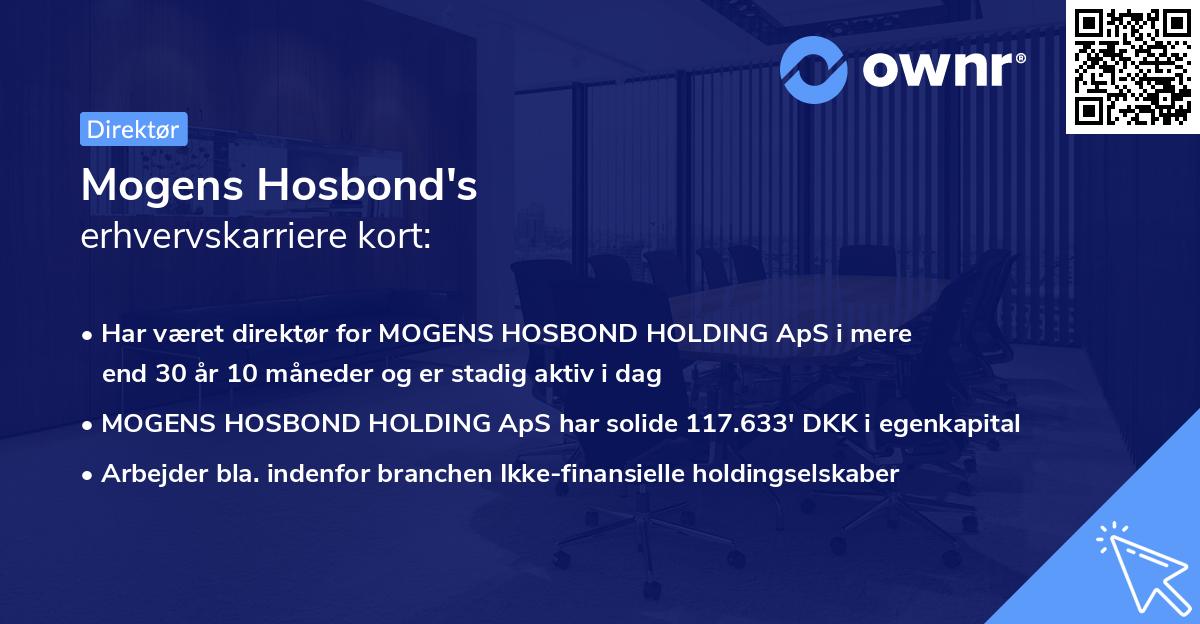 Mogens Hosbond's erhvervskarriere kort