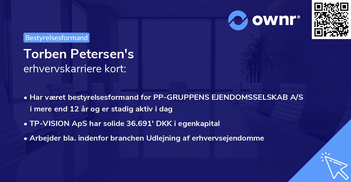 Torben Petersen's erhvervskarriere kort