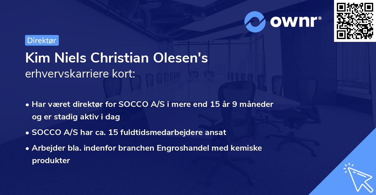 Kim Niels Christian Olesen's erhvervskarriere kort