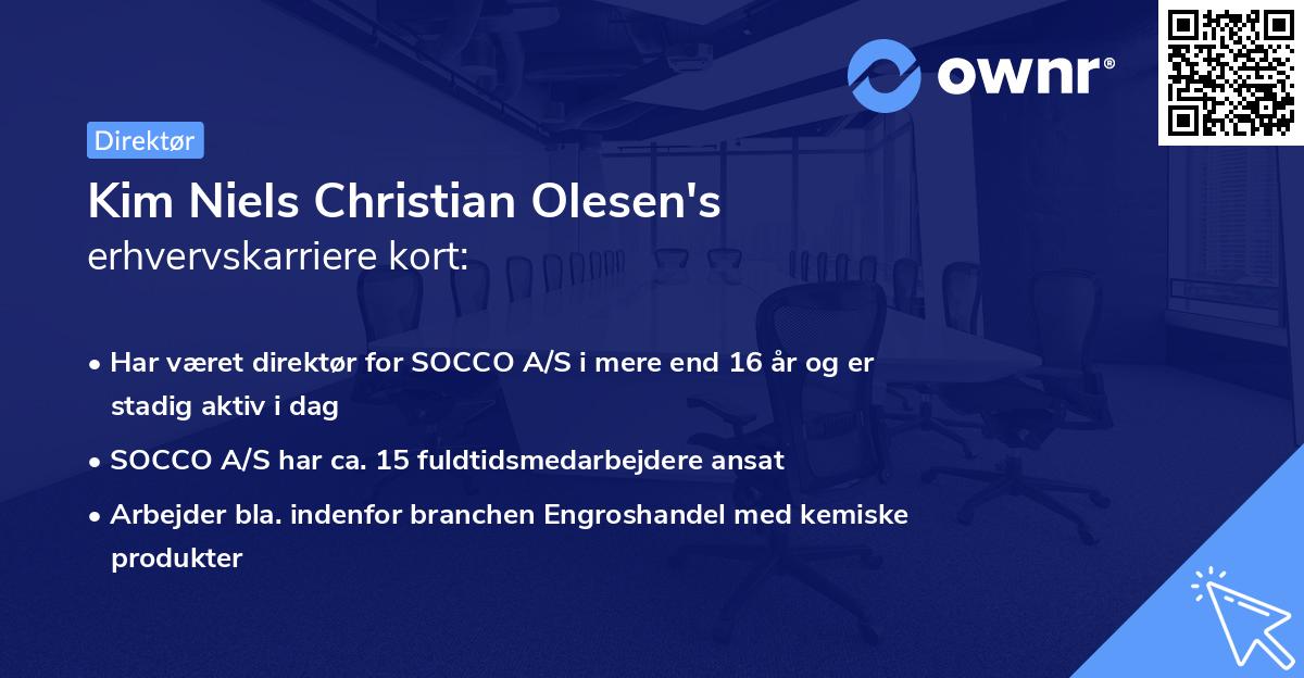 Kim Niels Christian Olesen's erhvervskarriere kort