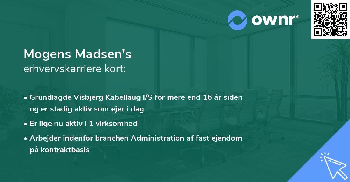 Mogens Madsen's erhvervskarriere kort