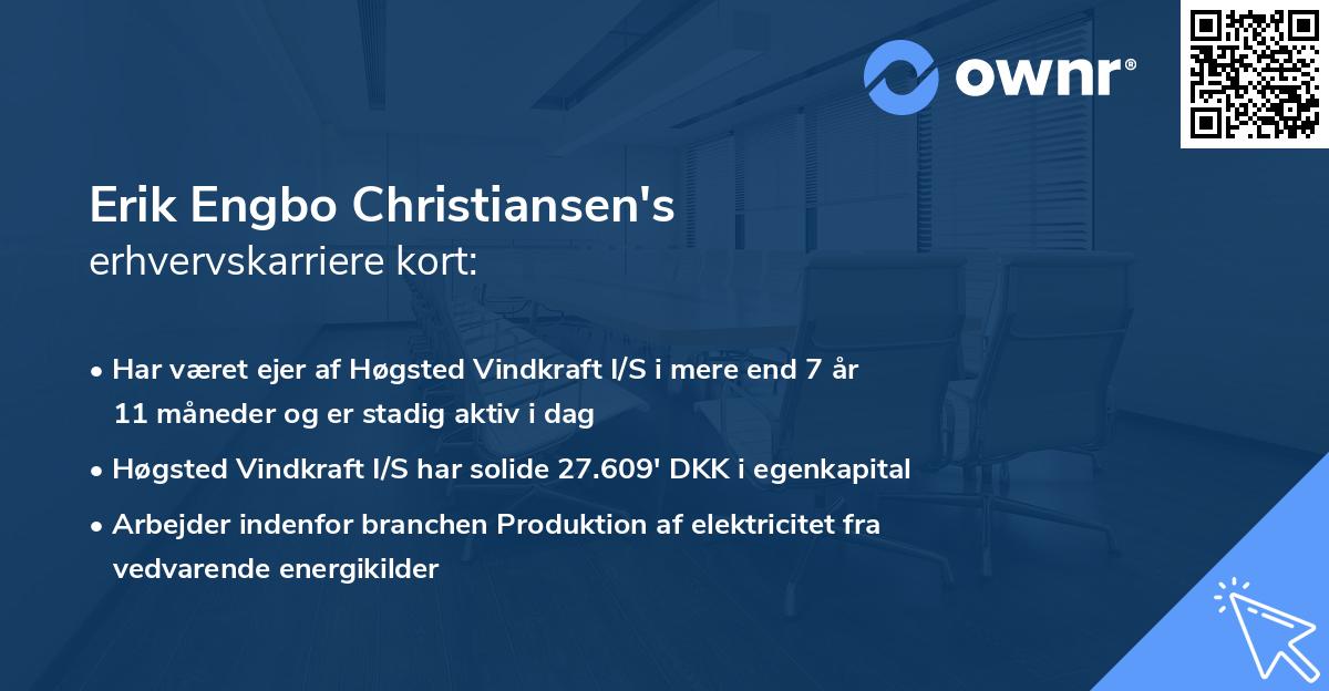 Erik Engbo Christiansen's erhvervskarriere kort