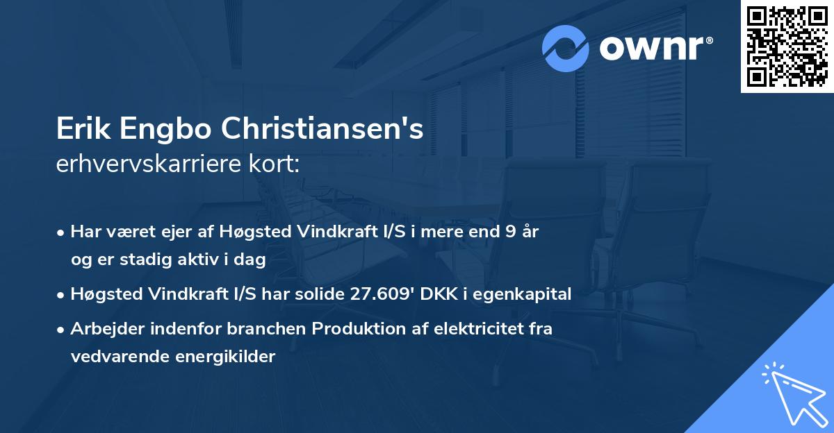 Erik Engbo Christiansen's erhvervskarriere kort