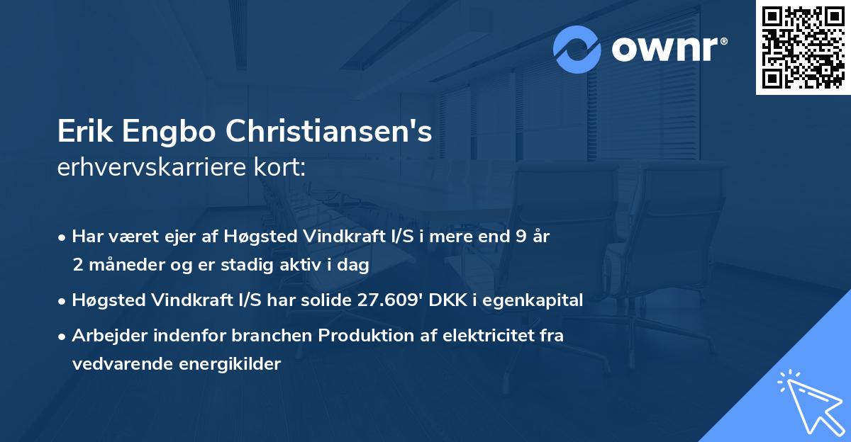 Erik Engbo Christiansen's erhvervskarriere kort