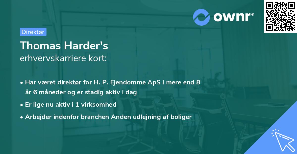 Thomas Harder's erhvervskarriere kort