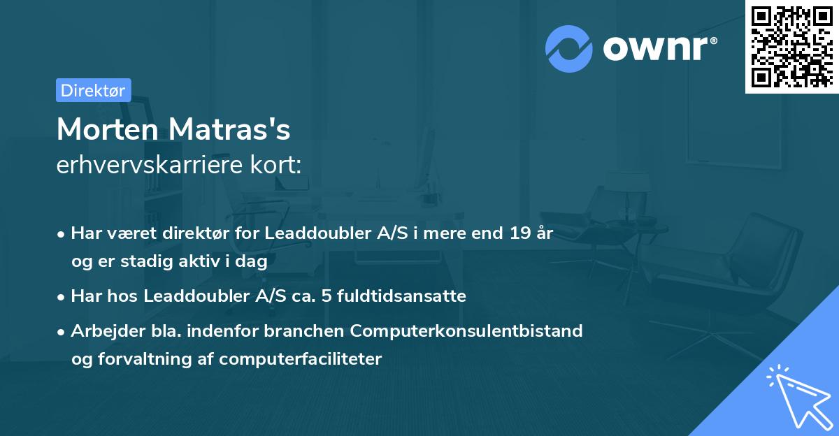 Morten Matras's erhvervskarriere kort