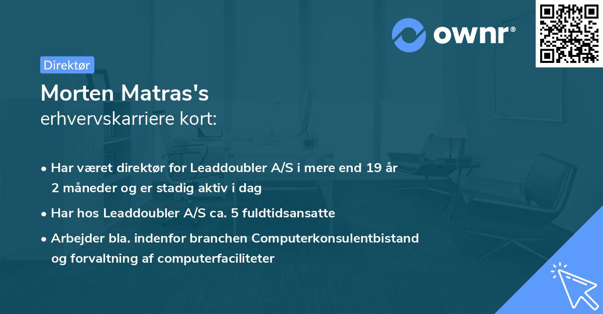 Morten Matras's erhvervskarriere kort