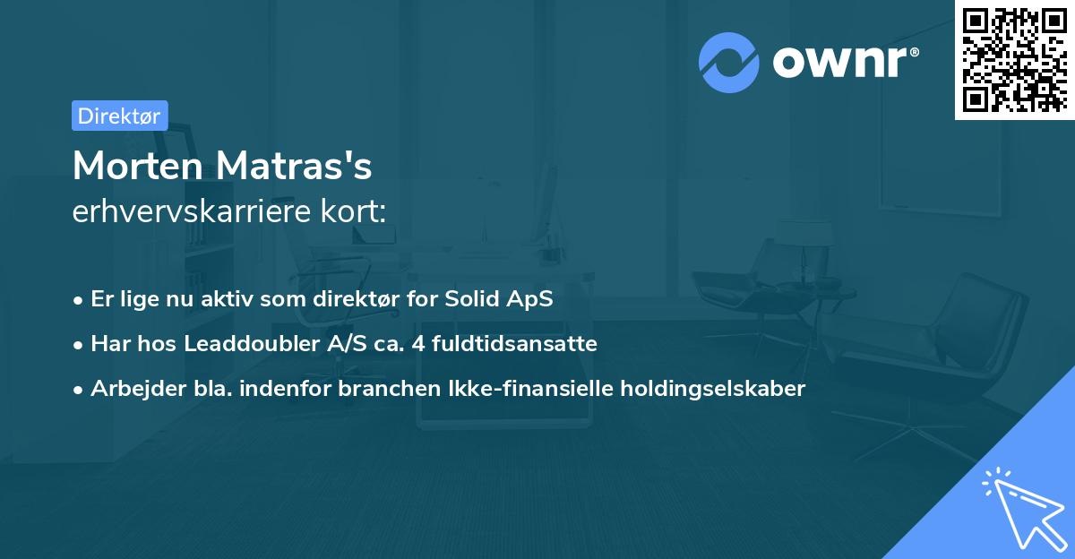 Morten Matras's erhvervskarriere kort